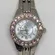 Vintage Elgin women’s watch silver tone mop dial Gemstones quartz 23mm running