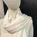 CJ Apparel Scarf Shawl White Handmade Nepal Boho Chic Minimalist Fringe Office