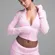 Skims Snow Bunny Cable Knit Zip Up Sweater Small Baby Pink Coquette Cozy Chic