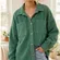 American Eagle AE Green Sherpa Corduroy Shacket Jacket Oversized Teddy Medium