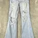 American Eagle Destroyed Ripped Light Wash Flare Jeans Womens Sz 0 Grunge Edgy