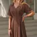 Commense Chocolate Brown Maxi Dress size small