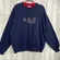 Vintage MC Sportswear Beaded Winter Holiday Blue Red Crew Neck Pullover Sweater