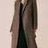 Rihoas Coffee Lapel Belted Double Breasted Coat
