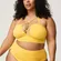 Torrid Yellow Wire-Free Cross Front Strappy Bikini Top 2 2X 18-20 NEW