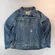 Carhartt Denim Trucker Jacket Wash Blanket Lined L Girl 12/14 or Medium Women