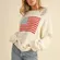 NWT Oversized distressed USA sweater