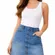 NWOT American Eagle Rainbow Button Down Blue A-Line Women’s Skirt SZ 6 #1314