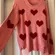 Pink Lily Valentine Pink/Red Heart Sweater