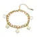 Gold & White Clover Charm Layered Bracelet