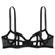 Victorias Secret Black Strappy Open Quarter Cup Bra Rhinestone Bows Size Large