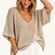 Zara Linen Lyocell Blend Open Knit Oversized Sweater Top Beige M