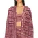 L*Space XS/S Button Down Knit Cardigan Duster Sweater Plum Purple Striped