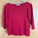 Gianni Silk Knit Top Red 3/4 Sleeve Boat Neck Classic Timeless Pullover