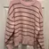 ZARA Women's Pink Brown Stripe Cozy Chenille Knit Sweater Pullover Size Large