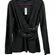 White House Black Market Top SZ Medium Surplice Heather Gray Velvet Waist NWT
