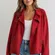 Philosophy Red Faux Leather Jacket 1X