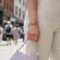 A New Day Purple Croc Embossed Wristlet Hand Bag Chain Strap