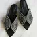SCHUTZ Black Silver Rhinestone Sandals Size 37 / US 7