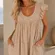 Storia Ruffle Sleeve Romper Large Tan Floral Babydoll Tie Back Boho Cottage