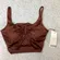 CALIA Ubar Longline Bikini Top Red Brown Shine Ruched U