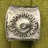 Bohemian Flower Design Wide Band Stainless Steel Silver Size 6