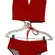 ZAFUL Red Ribbed Textured V-Wired Lace Up Bikini Set High Waisted Medium