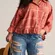 Torrid Festi Oversized Ruffle Plaid Button Down Peplum Blouse Top Aragon Red 2X