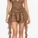 New Windsor Caught Up In Bloom Floral Mesh Ruffle Romper Brown Size XS