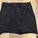 Just Black Denim Black Mini Skirt Size Large Distressed Raw Hem Stretch