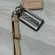 Luxury Tan and Silver Leather Keychain Handbag Chains Accessories