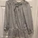 LOFT Women's Blouse Top L White Black Square Dot Tie Neck Long Sleeve Career