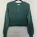 Aeropostale Womens teal Green Waffle Knit Cropped roll neck Sweater Medium