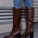 Tall Brown Block Heel Knee-High Boots