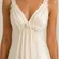 Flora Nikrooz Slip Dress Womens Small Ivory Satin Floral Strap Chemise