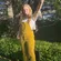 Free People Corduroy Overalls Yellow