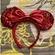 NWOT Disney Parks Red Sequined Ear with Shimmering Metallic Red Bow Headband