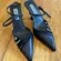 Caverley Shoes Womens Size 6 Black Zebra Slingback Strappy Pointed Toe Heels