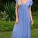 Anthropologie See You Monday Periwinkle Ribbed Maxi Dress Cottagecore Summer XL