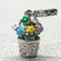 Silver Tone Enamel Crystal Flower Pot Charm Spring Garden Jewelry Making Gift
