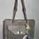 Nine West Light Gray Faux Leather Tote Bag with Scarf Accent