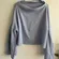 We The Free Free People Light Blue Waffle Knit Oversized Pullover Top XL