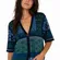 Coldwater Creek USA Mixed Pattern Cardigan Blue Green Rayon Knit Boho Sweater