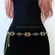 Women's Gold Colorful Jewel Chain Belt, Fits 26-43 Inches, X7GA1396