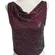 Sincerely Jules Womens Pink Black Sequin Cowl Neck Sleeveless Crop Top M | 0348