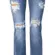 Judy Blue Straight Fit Women's Jeans Blue Distressed Frayed Hem Stretch Mid Rise