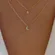 Casual Rhinestone Moon Charm Layered Necklace