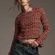 Anthropologie Maeve Plaid Smocked Top M Rainbow Long Sleeve Ruffle Bohemian Fall