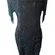 Vintage Augustus Impressions Black Beaded Fringe Sequins 100% Silk Dress Sz L