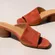 Anthropologie Mule Sandals EU 37 US 6 Rust Suede Block Heel Minimal Spain